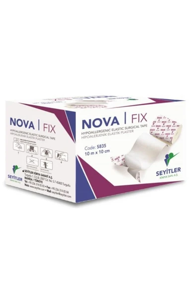 NOVAFİX Nova-fix Esnek Sabitleme Bandı Fix Flaster Bant 10m X 10cm 4 Adet - 2