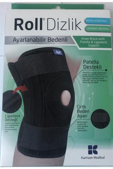 ROLL Standart Standart Dizlik Ayarlanabilir Bedenli Patella Ve Ligament Destekli Çırtlı Standart Standar