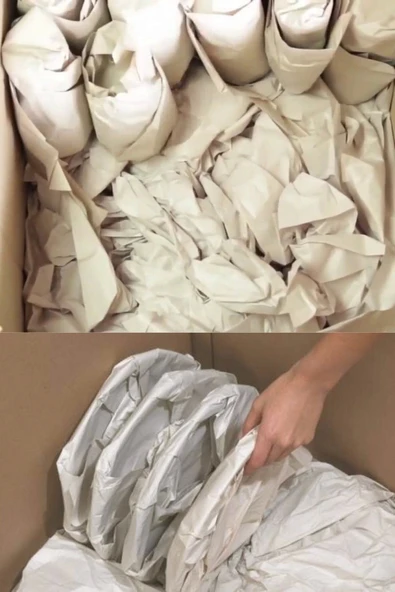 Tabak Bardak Sarma Taşınma Paketleme Ambalaj Kağıtı 30x40 + 60x80 Cm 100'er Adet Taşınma Kağıdı Seti - Resim 5