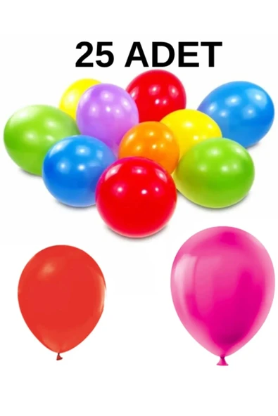 Renkli Balon 25 Li Karışık Renk Parti Doğum Günü Kutlama Özel Günler