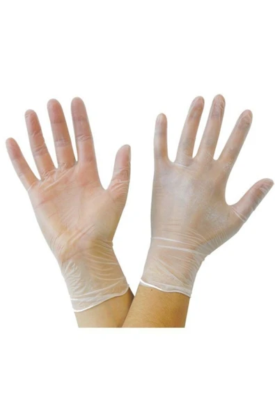 DOLPHİN Eldiven Vinil Pudrasız Muayene Eldiveni Beyaz Large 100 Lü - Resim 4