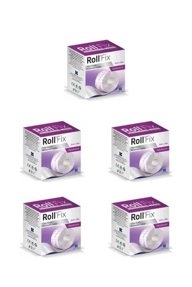 ROLLFİX Roll Fix Elastik Sabitleme Bandı Hipoalerjenik Flaster 5 Cm X 10 M 5 Adet