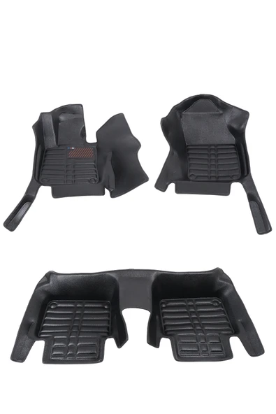 5D Dikişsiz (press) Deri Havuzlu Paspas Siyah Volvo V90 2017-2025 ile uyumlu - 4