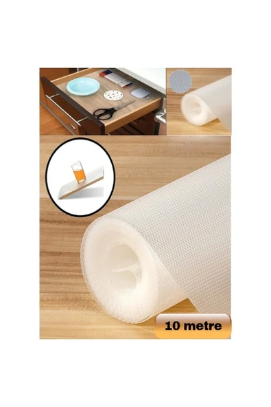 45 Cm X 10 Metre Kaymaz Dolap Içi Çekmece Raf Örtüsü Kaydırmaz Raf Örtüsü - 6