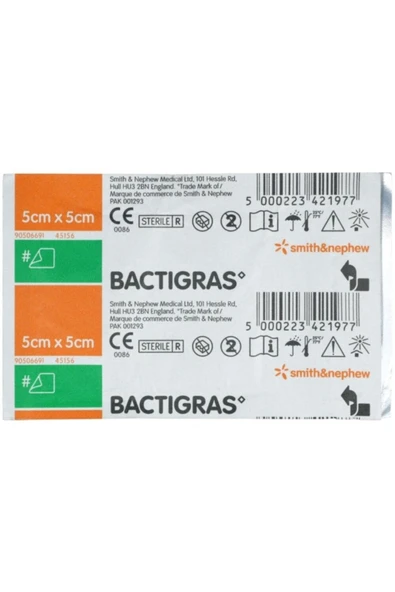 SMİTH & NEPHEW Bactigras 5*5 Tül Sargı Yara Ve Yanık Bakım Örtüsü 50 Adet:1kutu