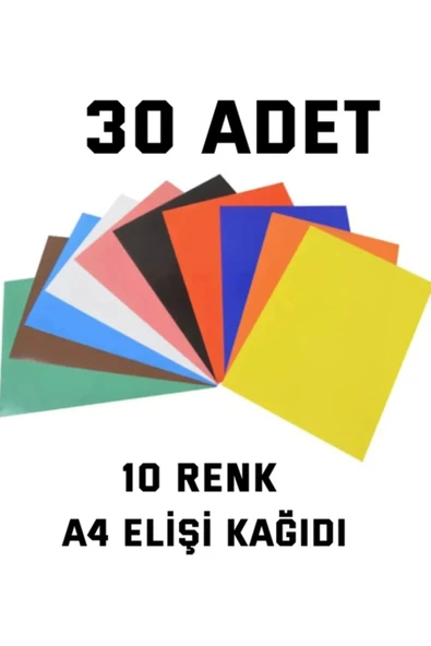 30 Adet A4 Elişi Kağıdı Karışık Renk El Işi Kağıdı