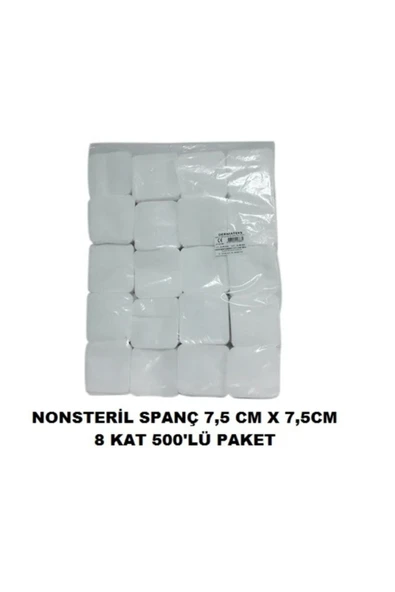 DERMATEKS Nonsteril Gazlıbez Spanç 7.5cm X 7.5 Cm 8kat 500'lü ürün görseli