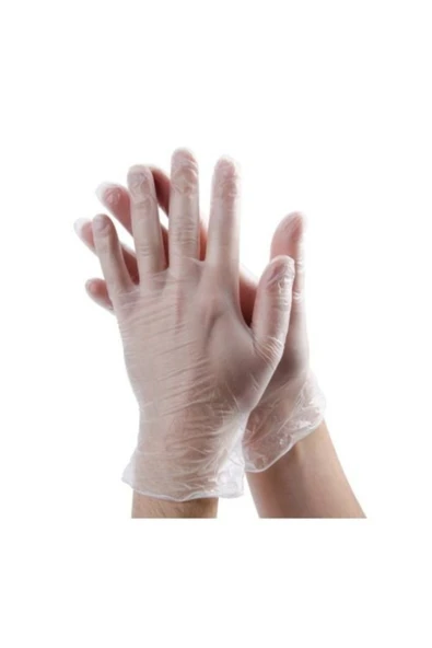 DOLPHİN Eldiven Vinil Pudrasız Muayene Eldiveni Beyaz Large 100 Lü - Resim 7
