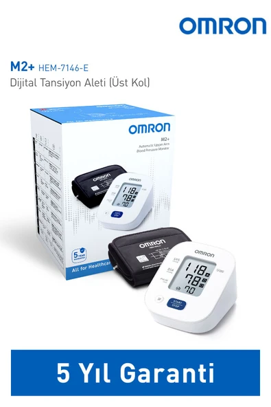 OMRON M2+ 30 Ölçüm Hafızalı Geniş Manşetli Üst Koldan Ölçer Dijital Tansiyon Aleti HEM-7146-E