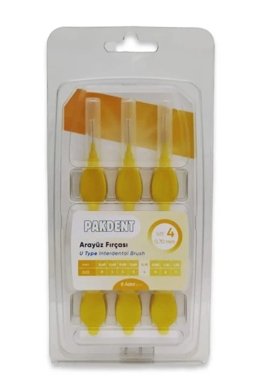 Pakdent Arayüz Fırçası 0,70 mm 6'lı - Sarı
