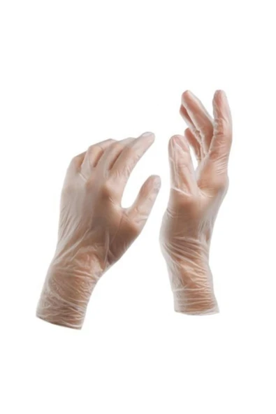 DOLPHİN Eldiven Vinil Pudrasız Muayene Eldiveni Beyaz Large 100 Lü - Resim 5