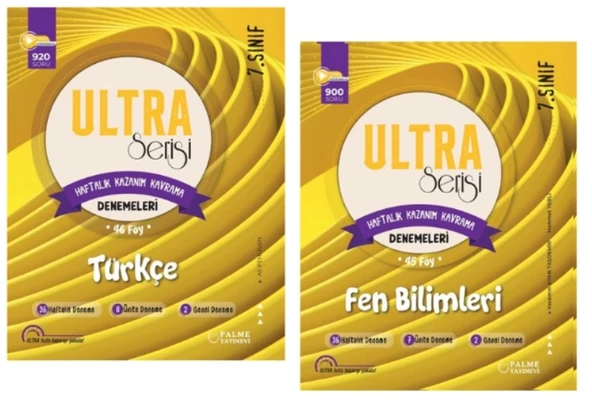 PALME YAYINLARI 7.SINIF TÜRKÇE - FEN BİLİMLERİ - KAZANIM KAVRAMA DENEME SETİ