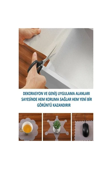 45 Cm X 20 Metre Kaymaz Dolap Içi Çekmece Raf Örtüsü Kaydırmaz Raf Örtüsü - 6