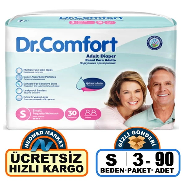 Dr.Comfort Belbantlı Küçük Boy S 30'lu 3 Adet Hasta Bezi