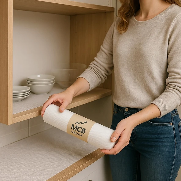 45 Cm X 20 Metre Kaymaz Dolap Içi Çekmece Raf Örtüsü Kaydırmaz Raf Örtüsü - 3