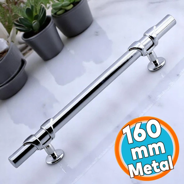Metal Kulp Mobilya Çekmece Mutfak Dolabı Dolap Kulpları Kulbu Kulpu 160 mm -16 cm Krom Renk ürün görseli