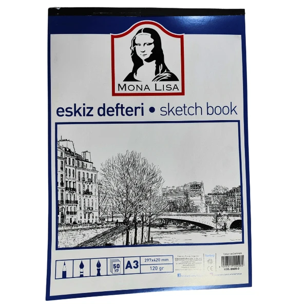 Südor Mona Lisa Eskiz Defteri 50 Yaprak 120 Gr A3 - 3