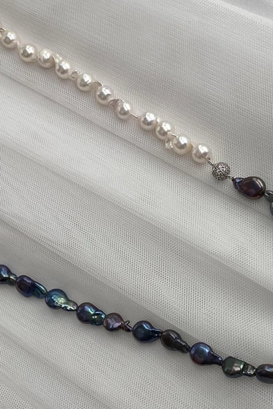 10,5 mm Barok Doğal İnci Kolye - 2