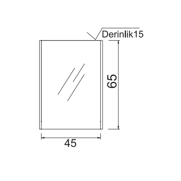 Denko Gloria 50 cm MDF Antrasit Gri Banyo Dolabı Aynalı Üst Modül - Resim 2