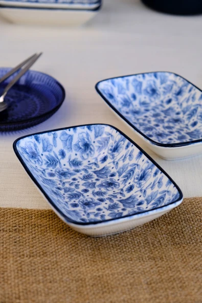 TABAK EVİ Blue Heaven Kayık Tabak 2 li 17x12x3cm - 6