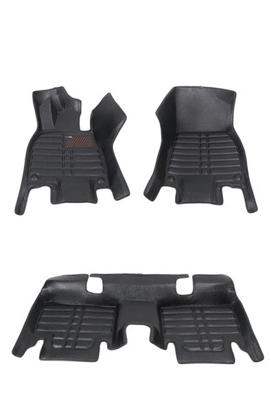 5D Dikişsiz (press) Deri Havuzlu Paspas Siyah Mercedes-Benz EQE 2023-2025 ile uyumlu - 4