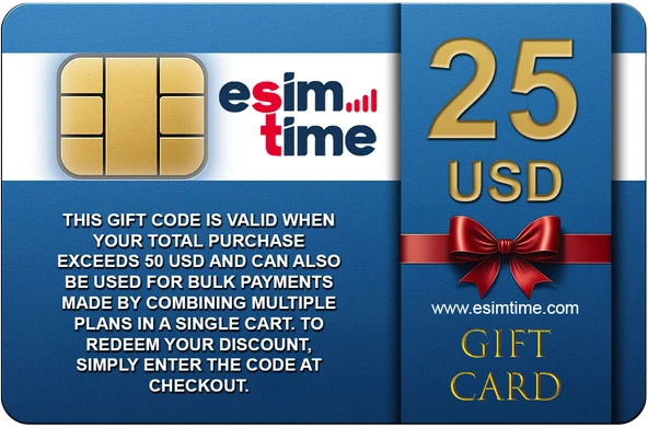 Esimtime 25 Usd Dijital Hediye Kartı