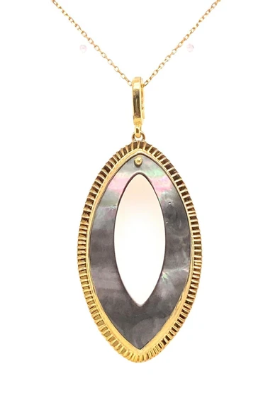Oval Sedef Kolye - 1