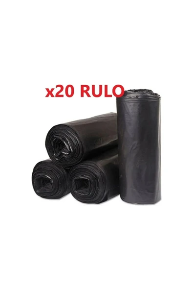 200 Adet Endüstriyel ( 120x150 Cm ) Hantal Boy Siyah Çöp Poşeti 20 Rulox10lu