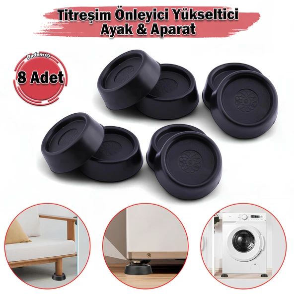 Titreşim Önleyici Beyaz Eşya Çamaşır Makinesi Ayağı 8 Adet Kaymaz Gürültü Azaltıcı Engelleyici Ayak - 6