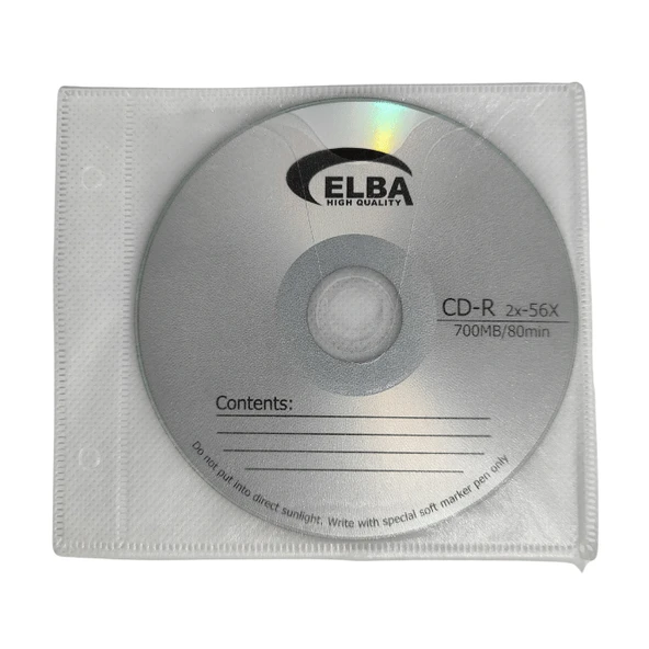 Dosya Delikli CD & DVD İçin İki Yönlü Poşet Zarf 100'lü Paket