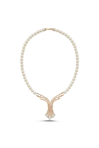 7,5 mm Zirkon Taşlı Doğal İnci Gerdanlık ürün görseli 1