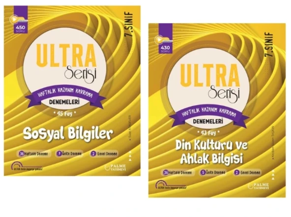 PALME YAYINLARI 7.SINIF SOSYAL BİLGİLER - DİN - KAZANIM KAVRAMA DENEME SETİ