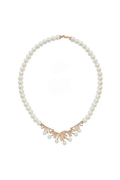 7,5 mm Zirkon Taşlı Doğal İnci Kolye - Resim 4