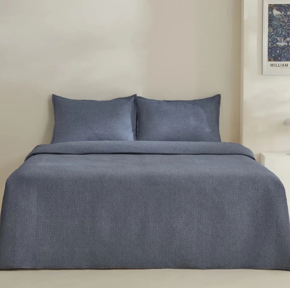 Karaca Home Gomez Mavi Tek Kişilik Yatak Örtüsü