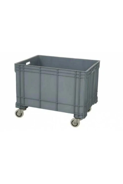 Tekerlekli Plastik Taşıma Kasası 70x50x45 Cm Çamaşır Sepeti 1.kalite Malzeme - Resim 2