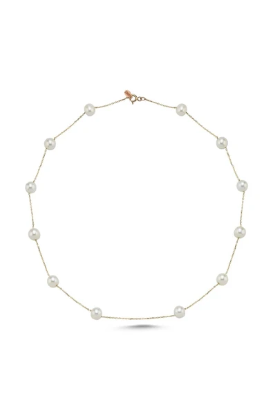 6,5 mm Zincirli Doğal İncili Kolye - Resim 4