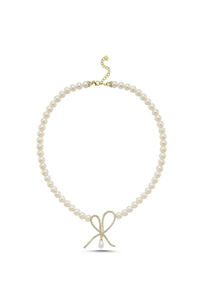 7,5 mm Fiyonklu Damla Sallantılı Doğal İnci Kolye - Resim 5