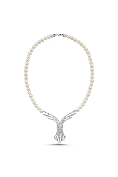 7,5 mm Zirkon Taşlı Doğal İnci Gerdanlık - Resim 2