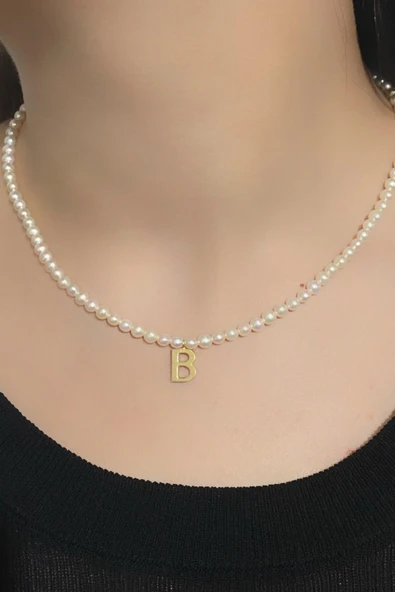4,5 mm Harfli Doğal İnci Kolye