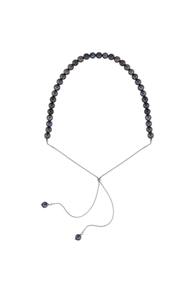 8,5 mm Yarı Doğal İnci Yarı Zincir Asansörlü Kadın Kolye - Resim 3