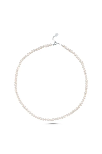 4,5 mm Sıralı Doğal İnci Erkek Kolye - Resim 2