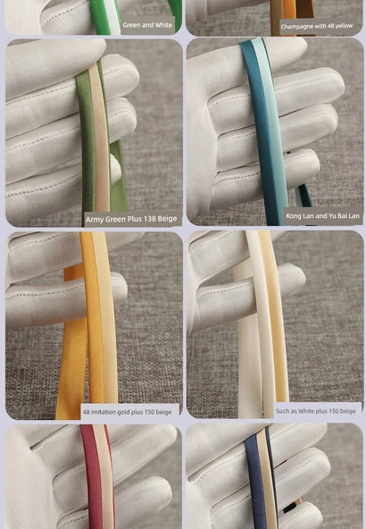 İki Renkli Yapay İpek Saten Biye Şerit - Koyu Mavi (103 Tibet Mavisi ve Beyaz 5 m) - Resim 11