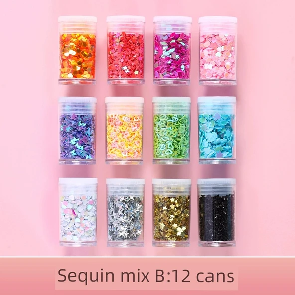 DIY Krem Tutkal Reçine Aksesuar Boncuk Payet Malzeme Seti - Yeni -50 Şeffaf Simli Toka [Renk Rastgele] - 10