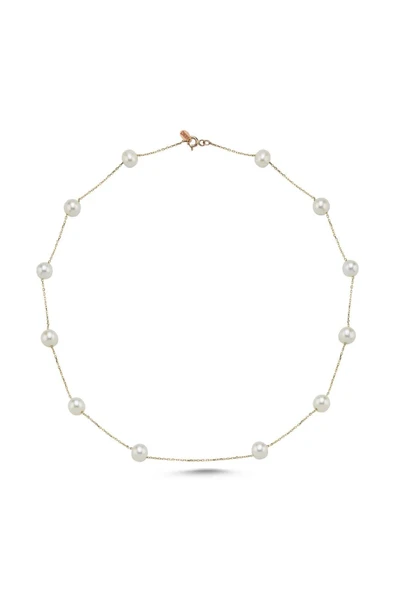 6,5 mm Zincirli Doğal İncili Kolye - Resim 7