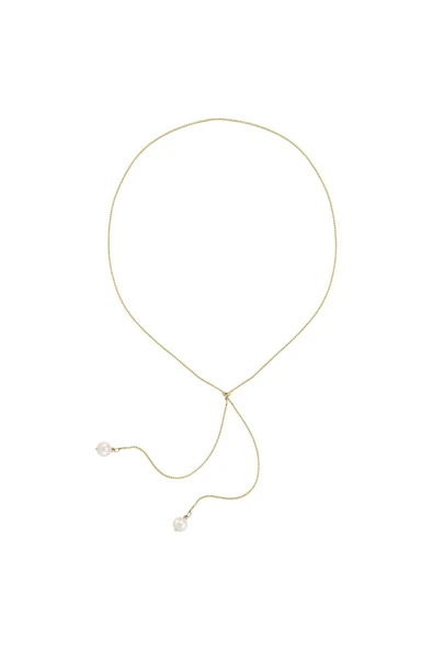 Asansörlü Zincirli Doğal İnci Kolye - Resim 3