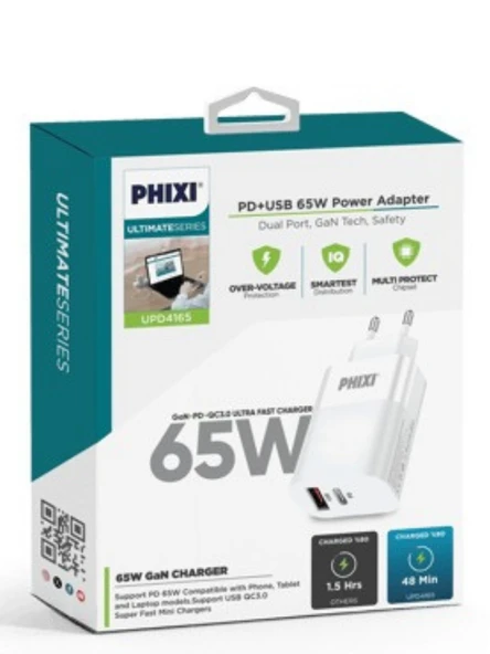 Ultimate UPD4165 65W PD Çift Çıkışlı Hızlı Şarj Adaptör, Hızlı Şarj Başlığı - 3
