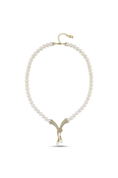 7,5 mm Fiyonk Doğal İnci Kadın Kolye - Resim 4