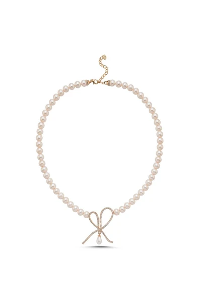 7,5 mm Fiyonklu Damla Sallantılı Doğal İnci Kolye - Resim 6