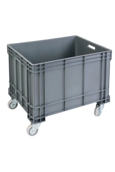 Tekerlekli Plastik Taşıma Kasası 70x50x45 Cm Çamaşır Sepeti 1.kalite Malzeme - Resim 3