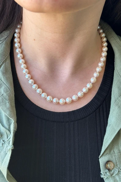 8,5 mm GIA Sertifikalı Akoya İncisi Kolye - Resim 2